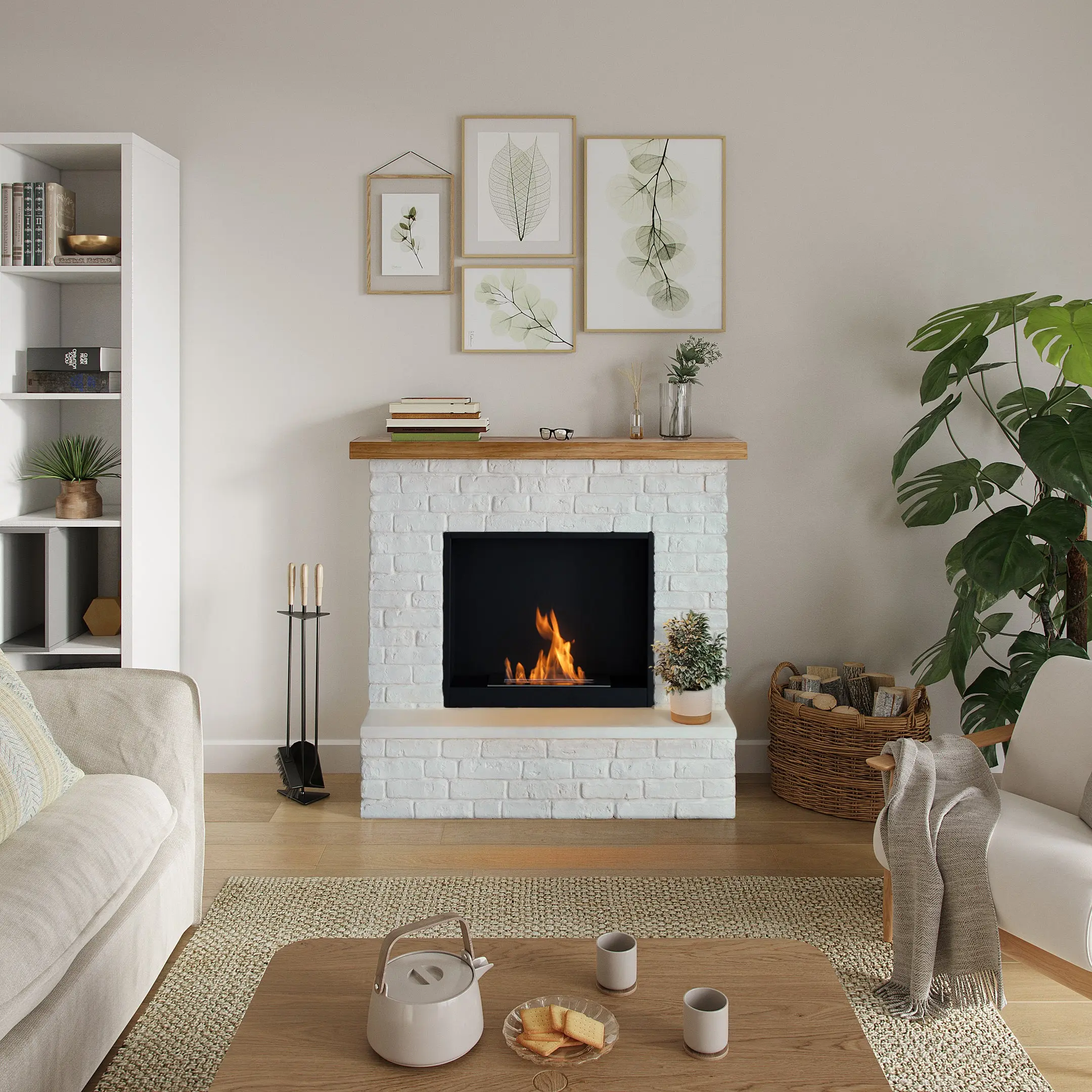 Биокамин Tagu Rolf FreeFlame (Brick White) - 3