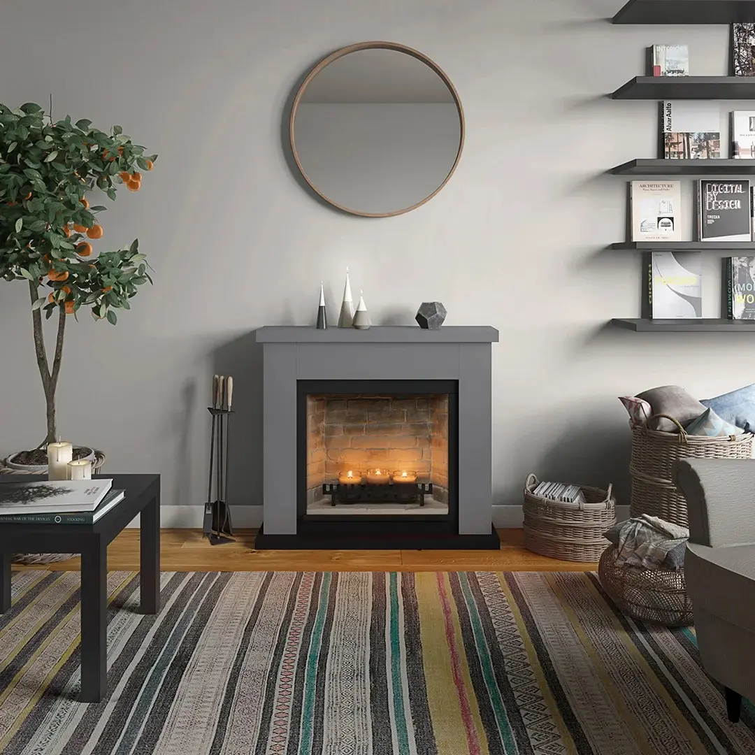 Semineu cu lumânări Tagu Frode ZenFlame (Solid Grey) - 4