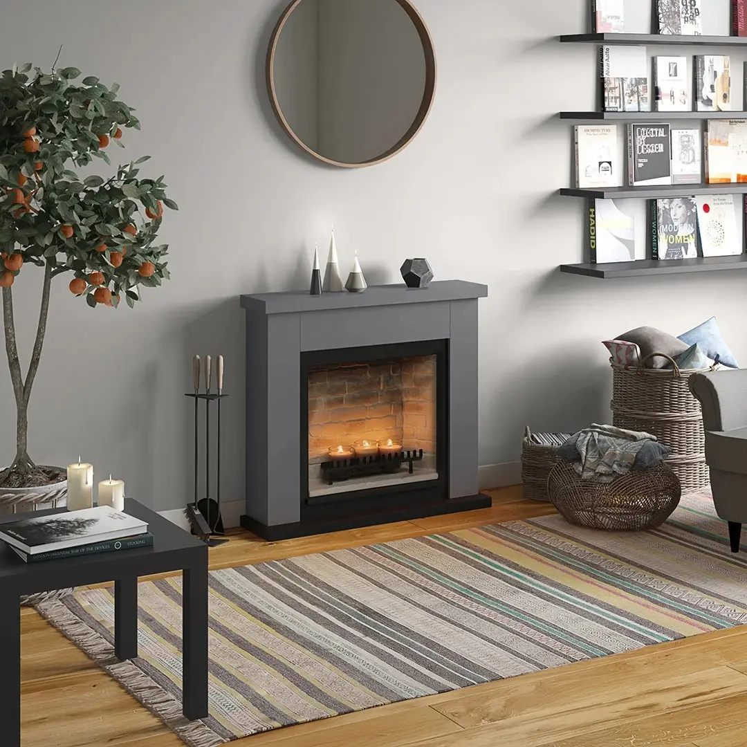 Semineu cu lumânări Tagu Frode ZenFlame (Solid Grey) - 5