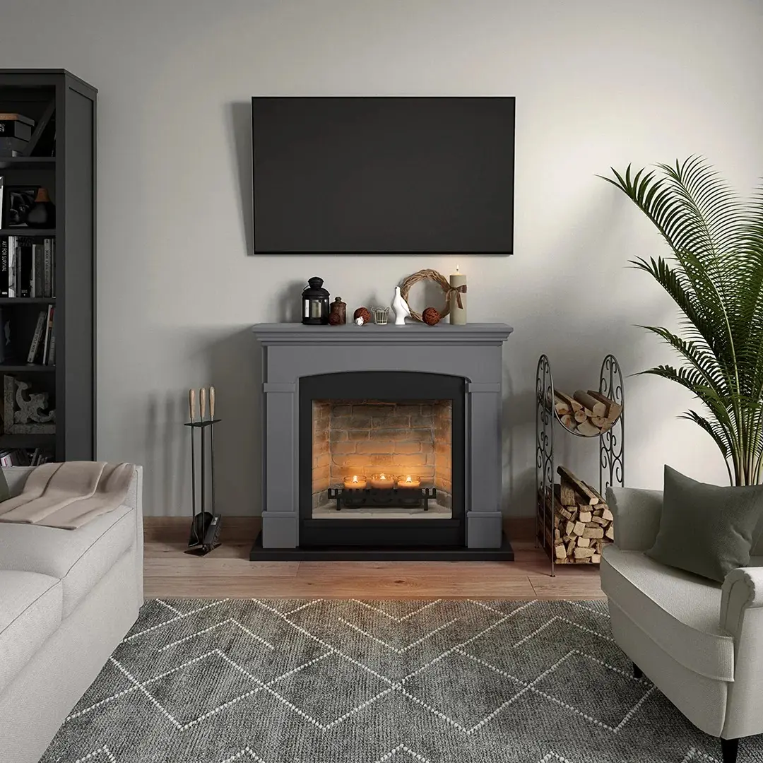 Semineu cu lumânări Tagu Helmi ZenFlame (Solid Grey) - 4