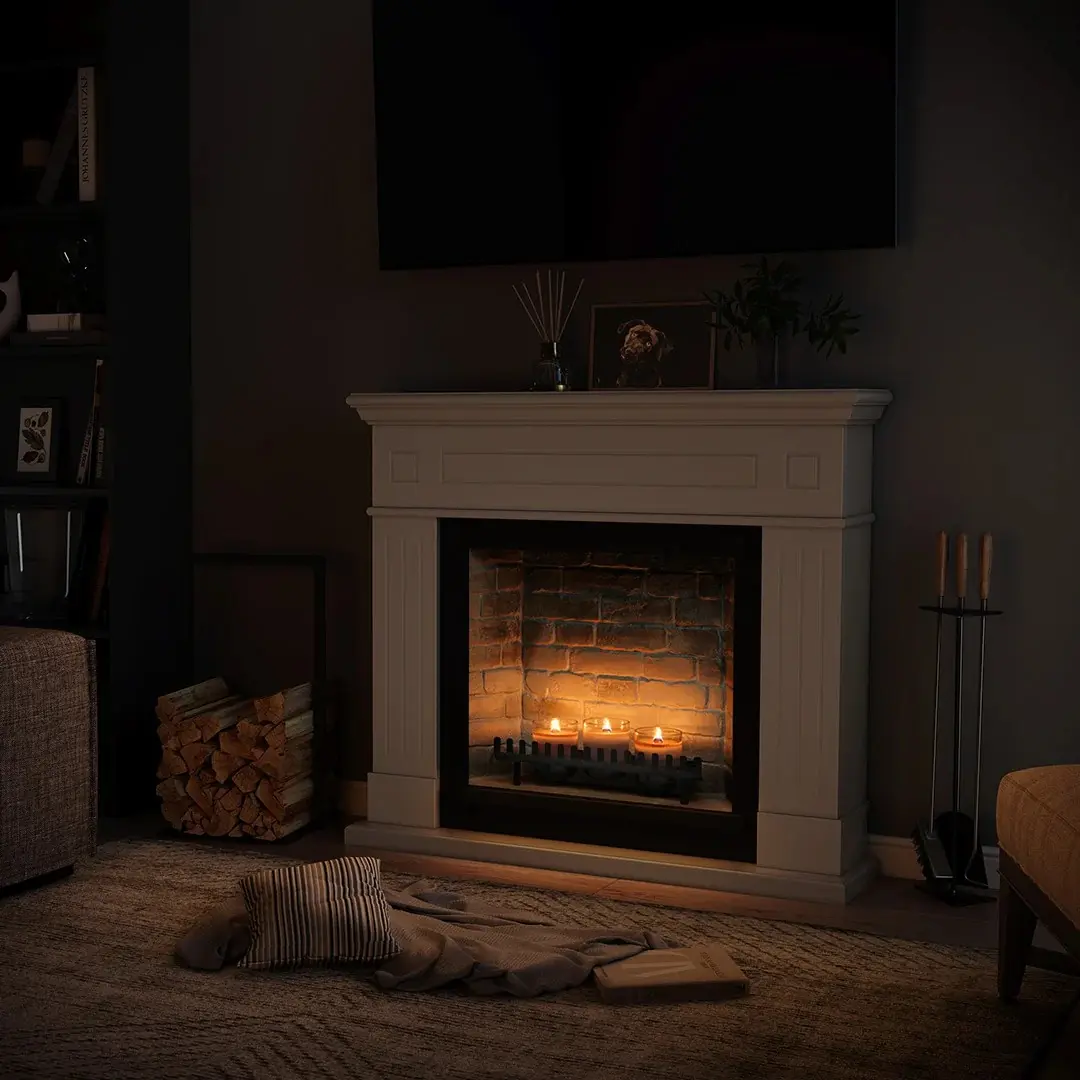 Semineu cu lumânări Tagu Larsen ZenFlame (Pure White) - 6