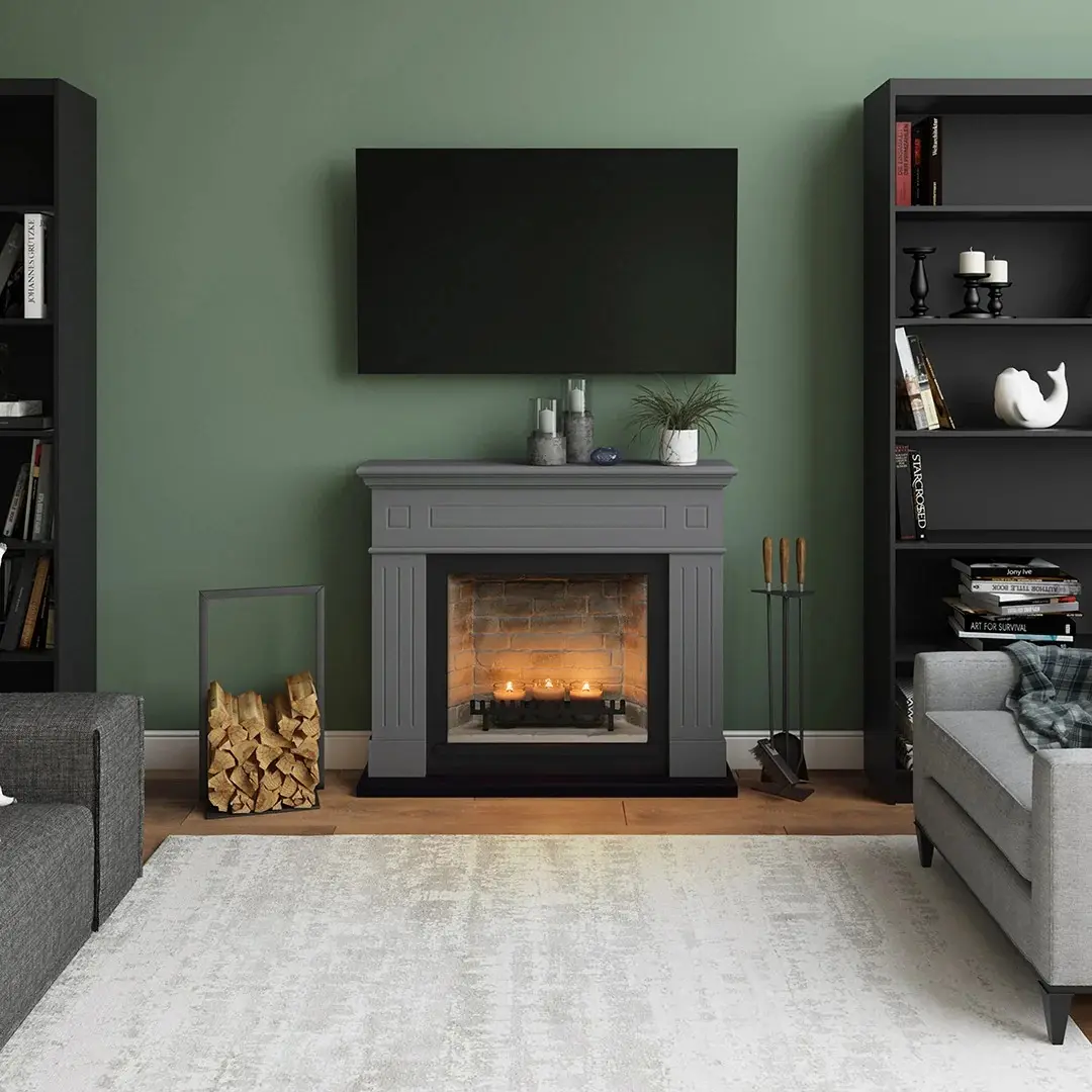 Semineu cu lumânări Tagu Larsen ZenFlame (Solid Grey) - 4
