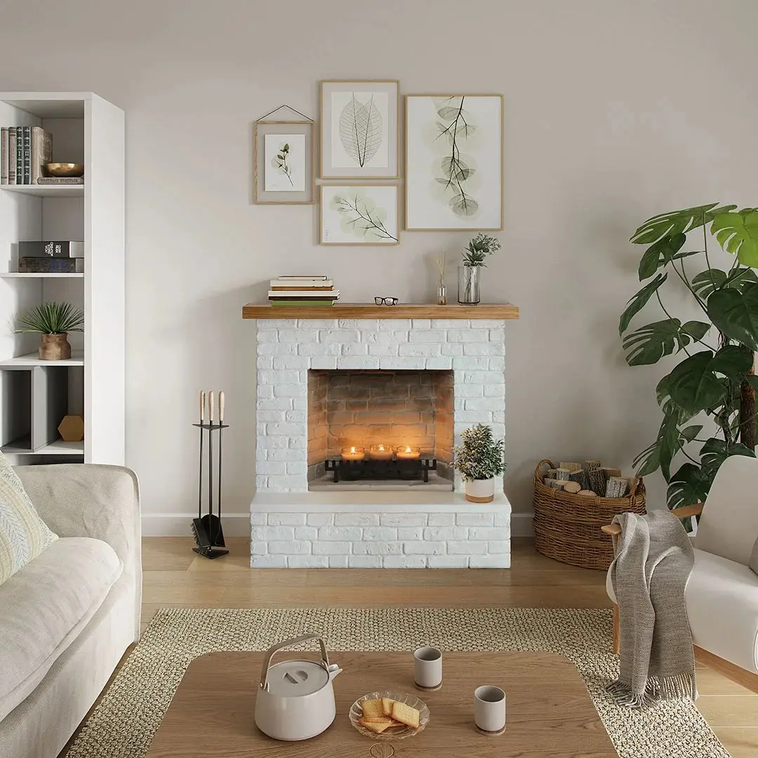 Semineu cu lumânări Tagu Rolf ZenFlame (Brick White) - 4