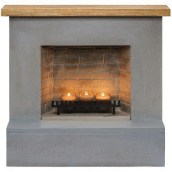 Semineu cu lumânări Tagu Rolf ZenFlame (Concrete Grey)