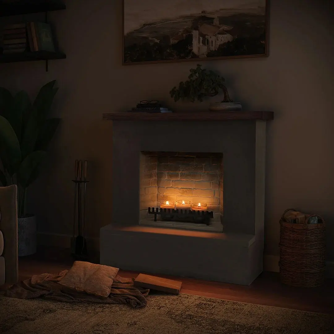 Semineu cu lumânări Tagu Rolf ZenFlame (Concrete Grey) - 6