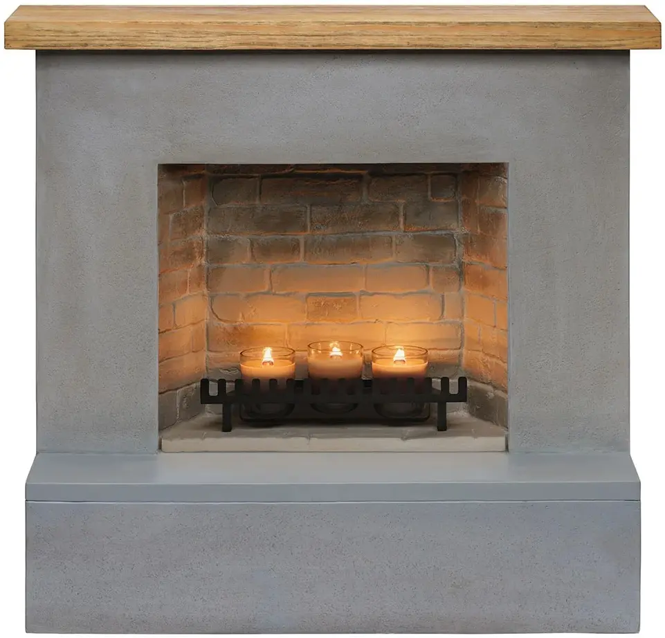 Semineu cu lumânări Tagu Rolf ZenFlame (Concrete Grey)