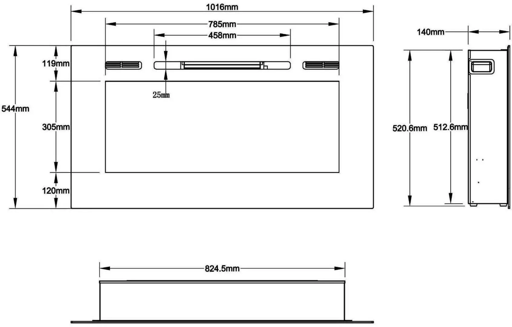 Focar electric Art Flame Beverly (Black)