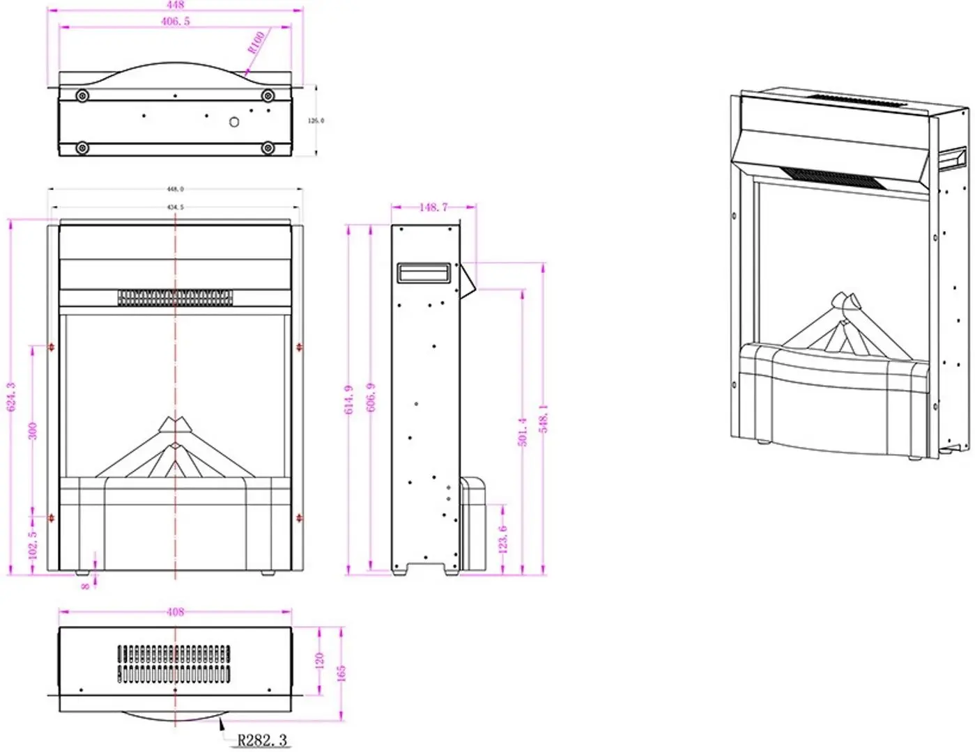 Focar electric Art Flame Corsica BEF-17 BM (Black)