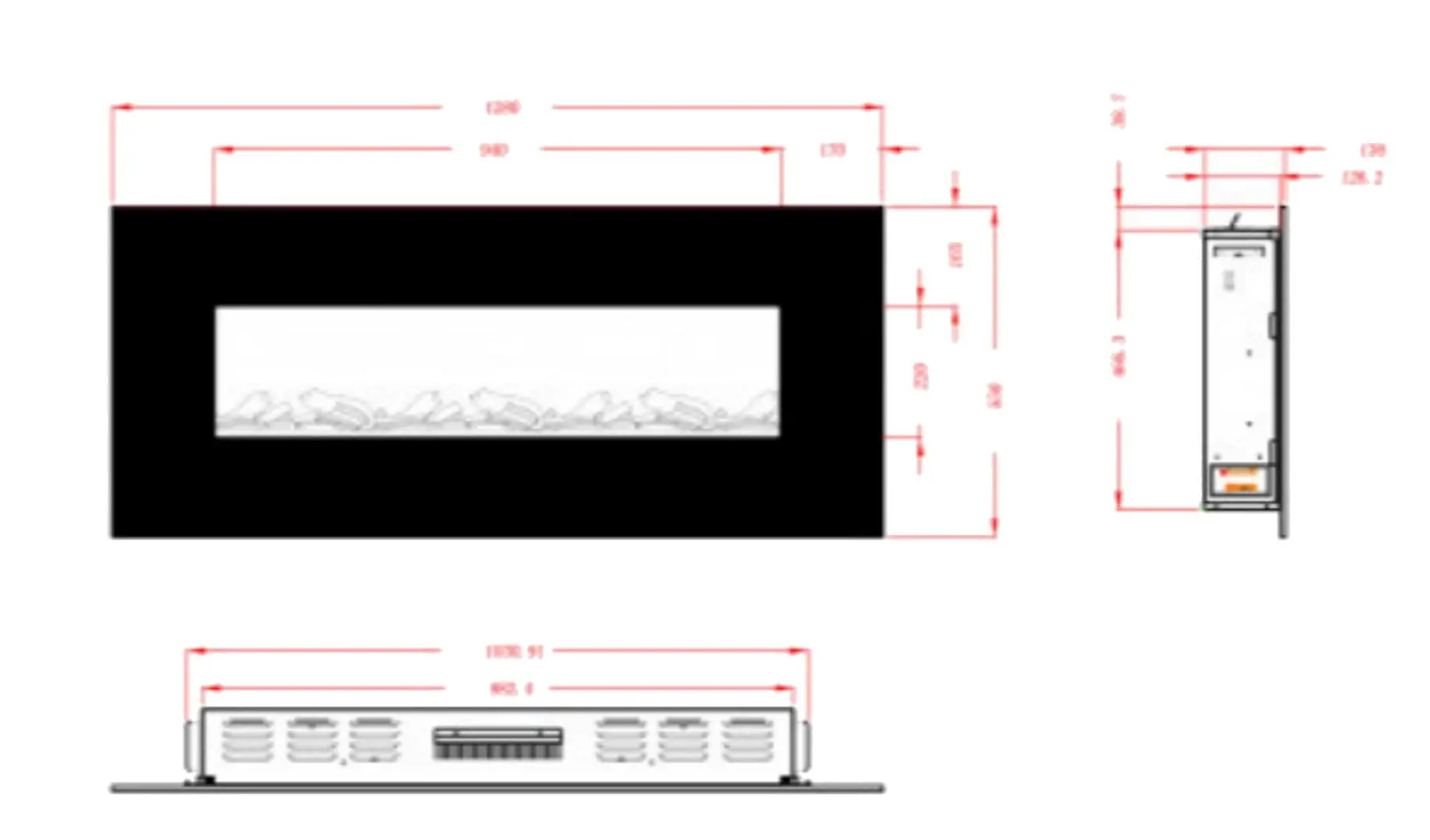 Focar electric Art Flame Madrid Led WS-G-01 (Black)