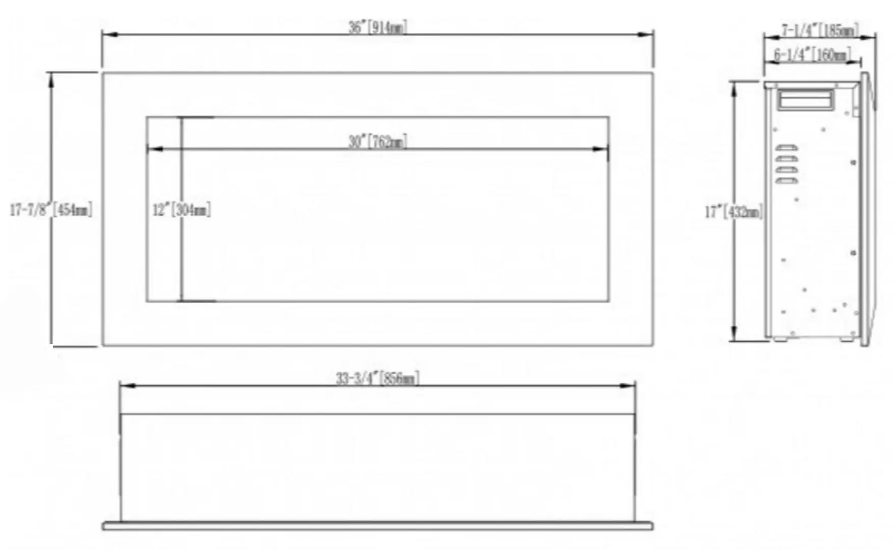 Focar electric Art Flame Raisy 36 BEF-36 BIF (Black)