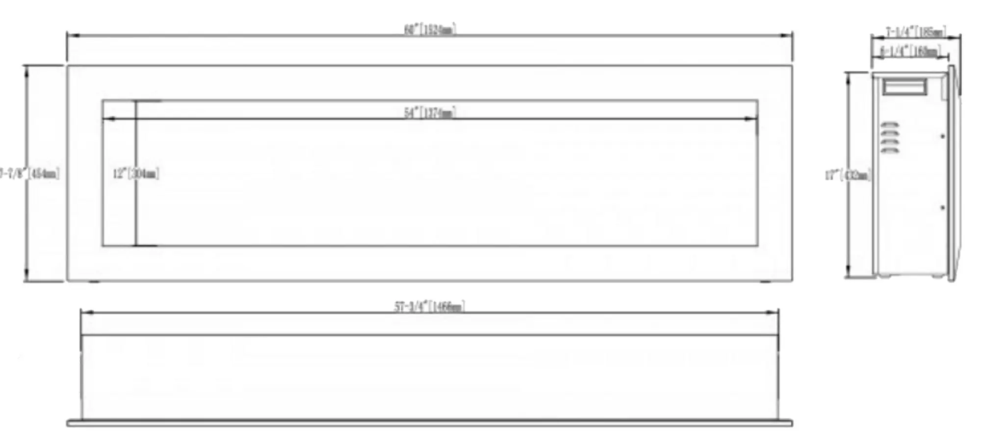 Focar electric Art Flame Raisy 60 BEF-60 BIF (Black)