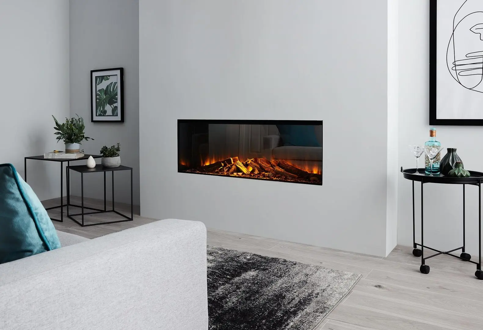 Focar electric British Fires New Forest 1200 (Black) - 4