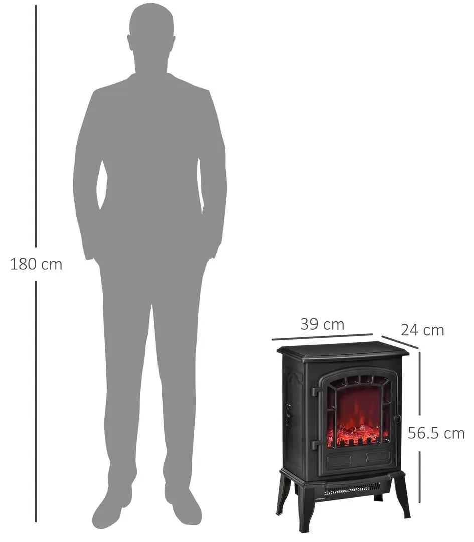 Focar electric Homcom 820-215V90 (Black)