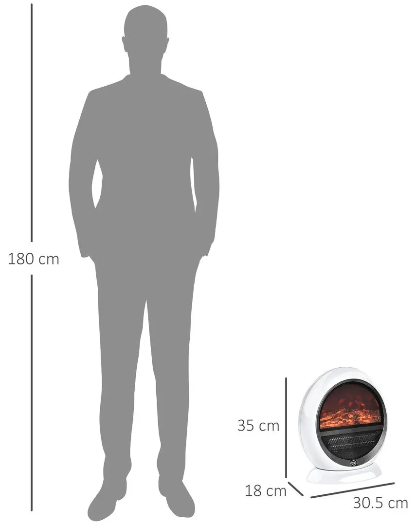 Focar electric Homcom 820-221V90 (White)