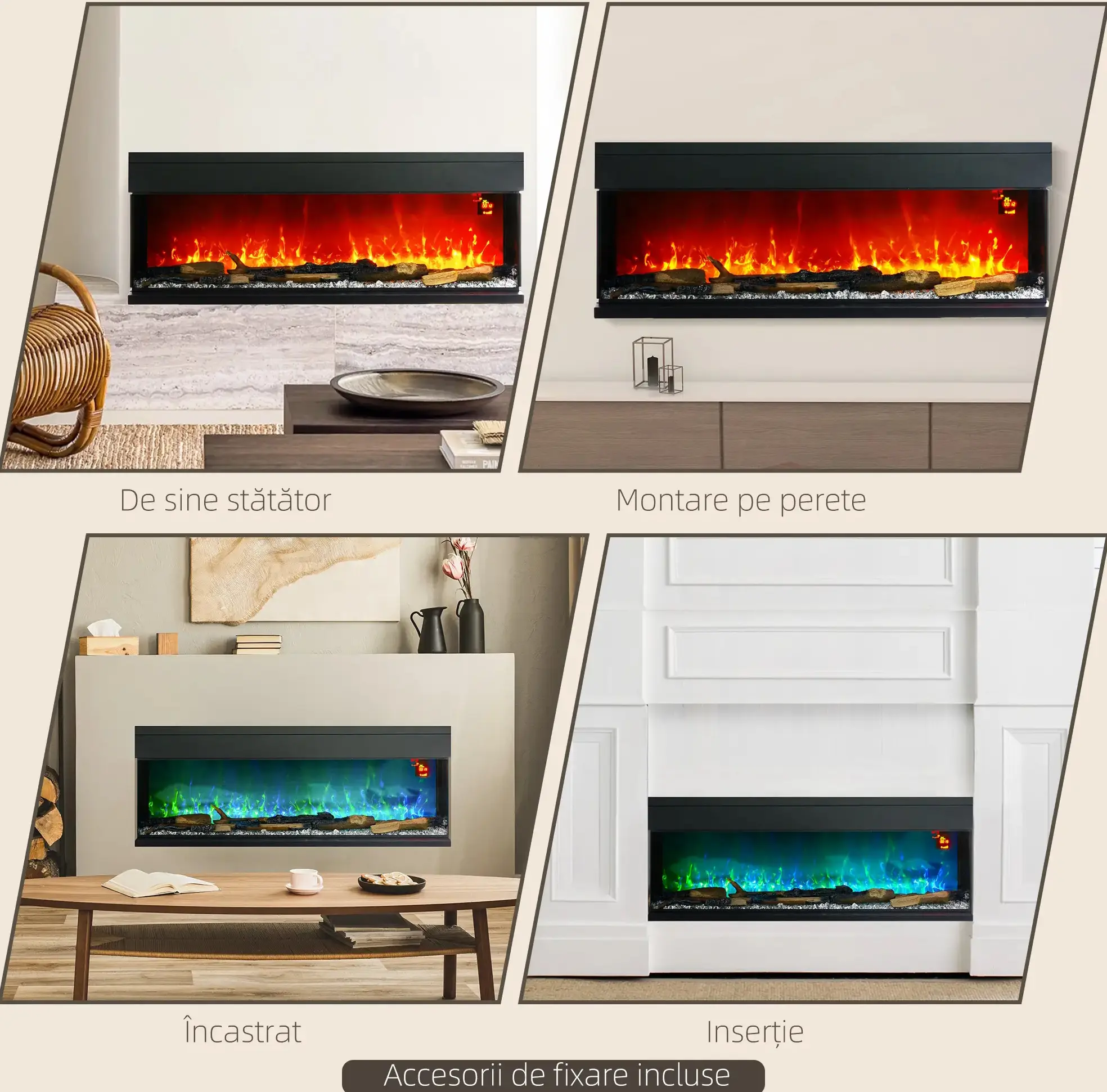 Электрокамин Homcom 820-425V90BK (Black) - 4