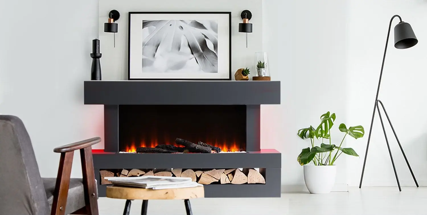 Focar electric Klarstein Studio Light&Fire 3 Smart (Grey)