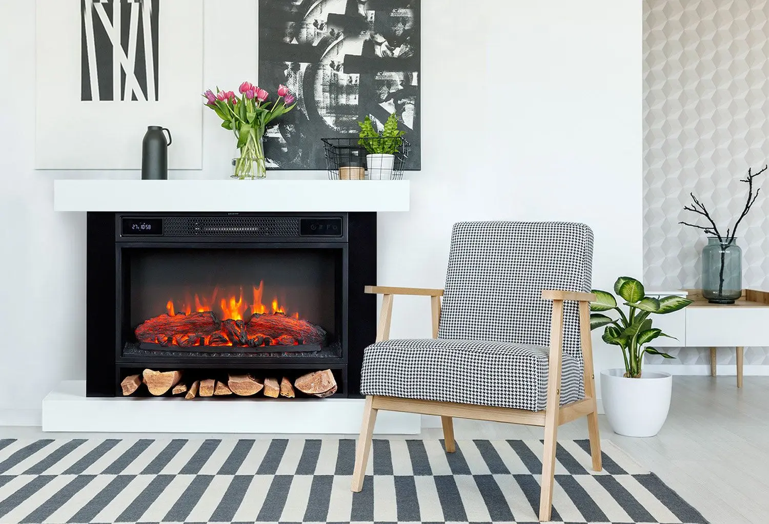 Focar electric Klarstein Vulsini Hideaway (Black/White)