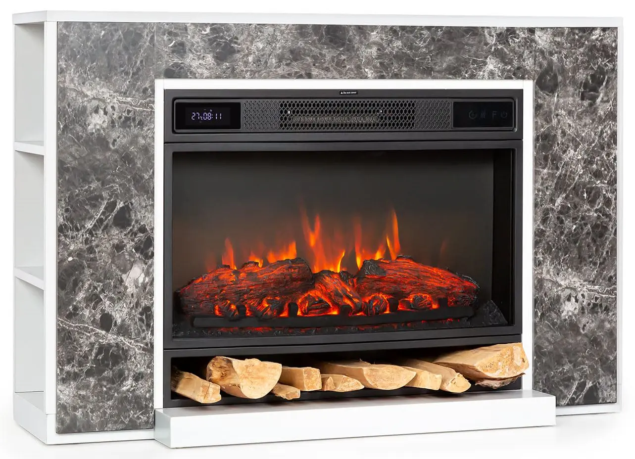 Semineu cu focar electric Klarstein Vulsini Nightfall (Grey/White)