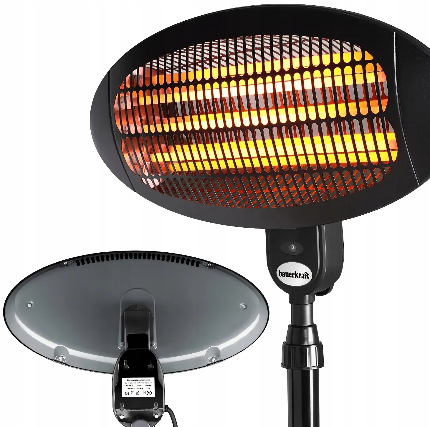 Инфракрасный обогреватель Bauerkraft H-639 (Black) - 3