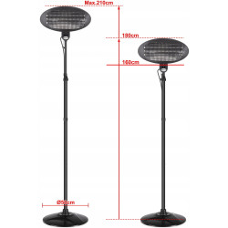 Инфракрасный обогреватель Bauerkraft H-639 (Black) Thumb