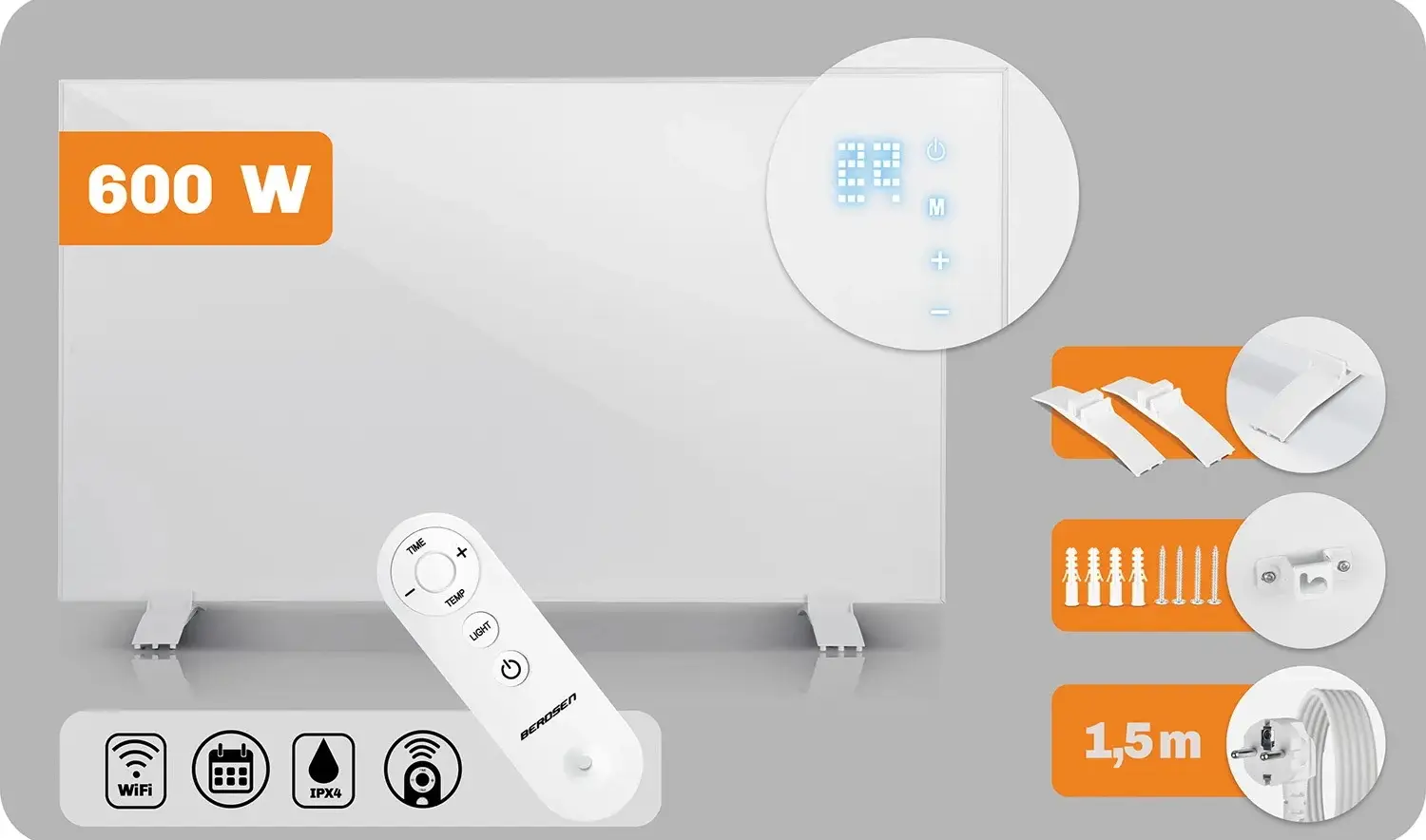 Инфракрасная нагревательная панель Berdsen BD-981 398100 (White) - 7