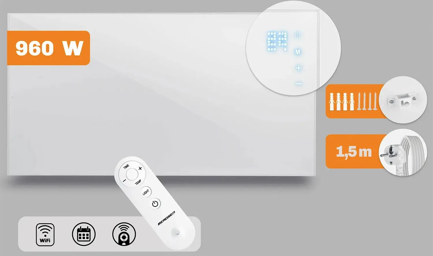 Инфракрасная нагревательная панель Berdsen BD-989 398900 (White) - 6