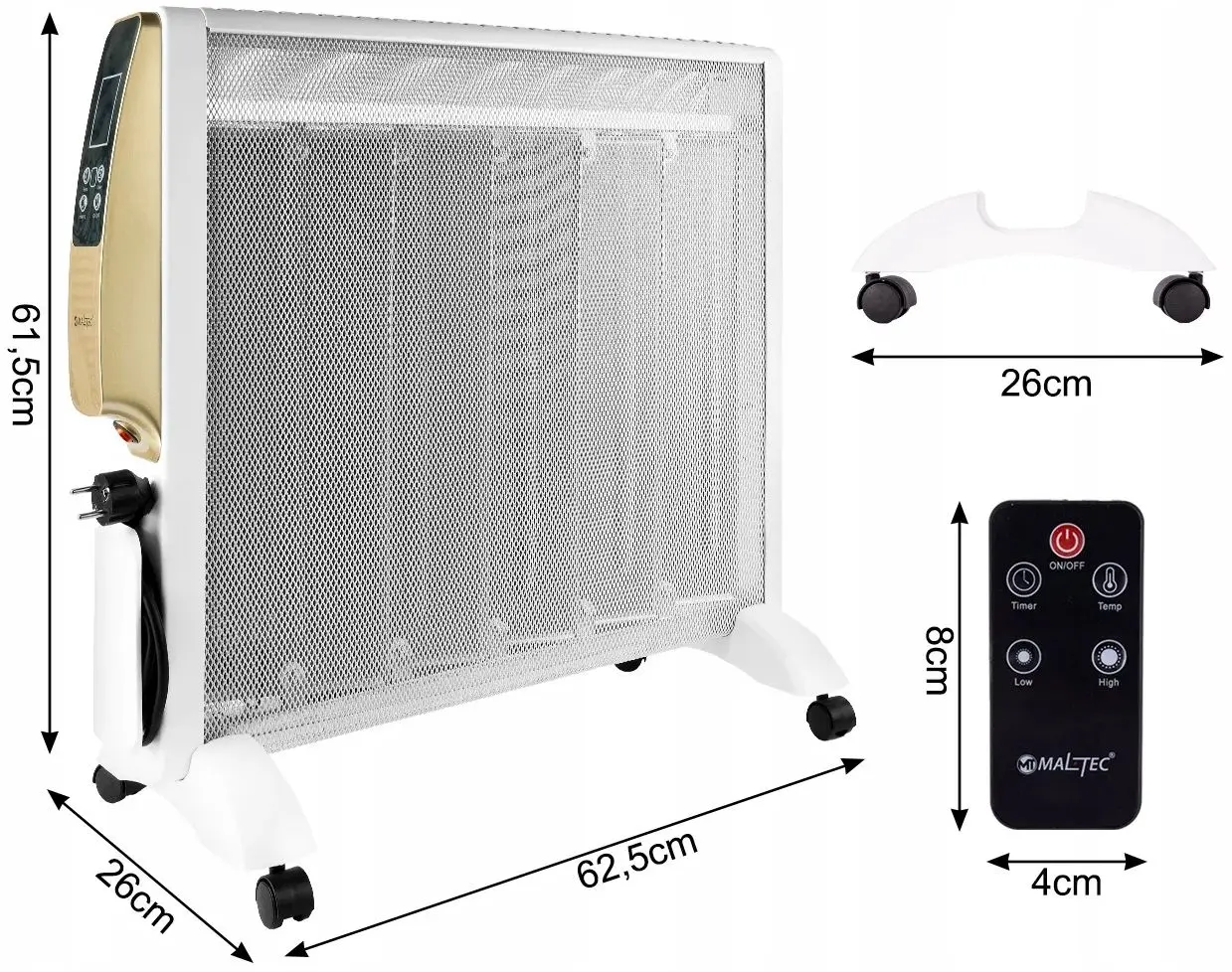 Incalzitor infrarosu Maltec ProMica2500W Eco (White/Bronze)