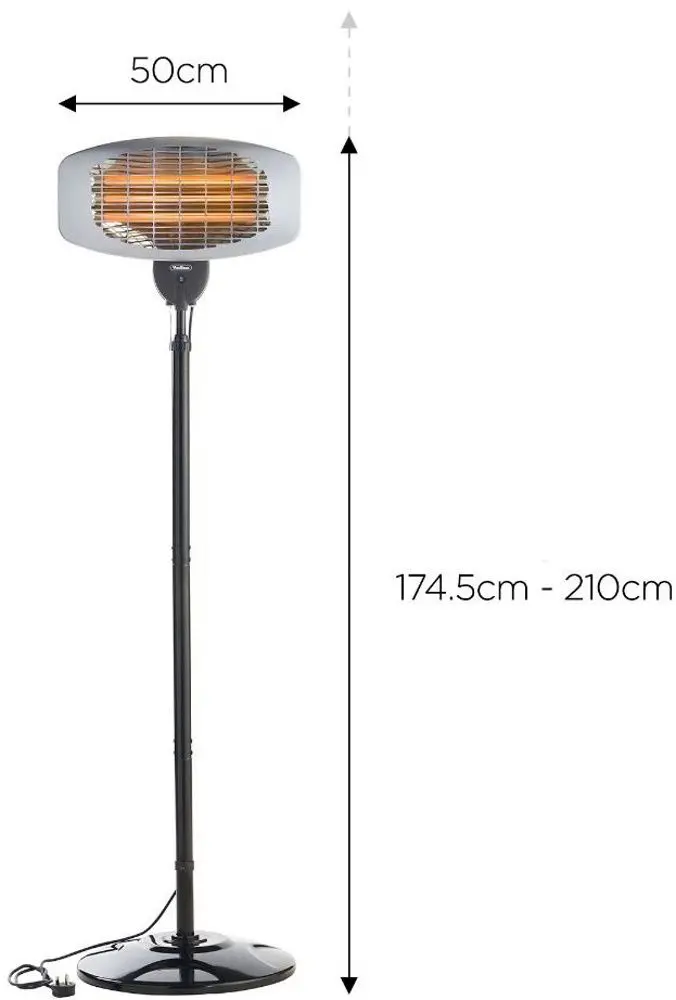 Инфракрасный обогреватель VonHaus 2522011 2000W (Black/Grey) - 6