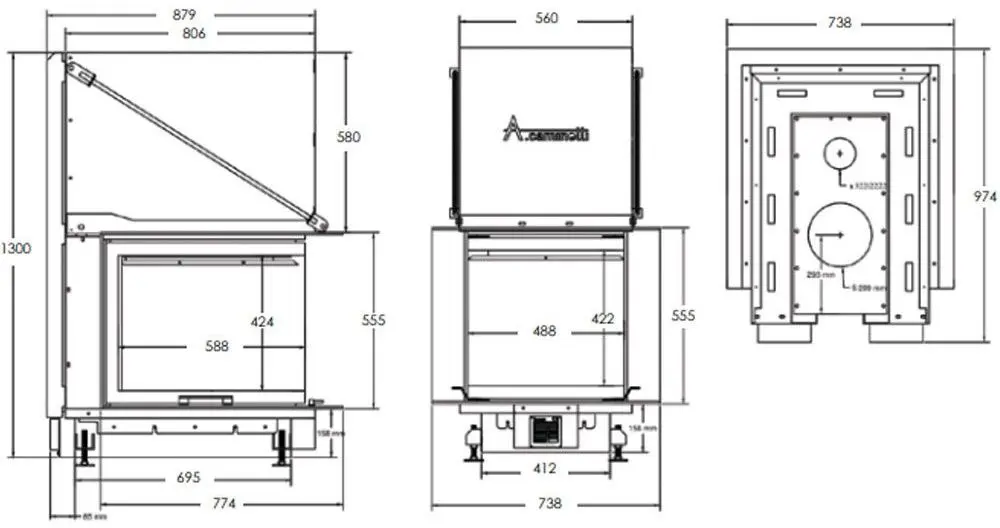 Каминная топка A-Caminetti Crystal 3D (Black) - 6