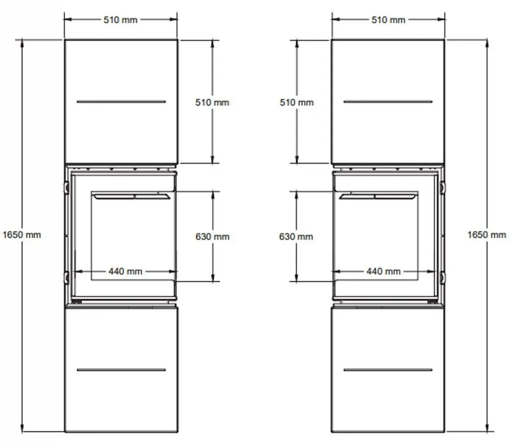 Печь A-Caminetti Quattro 50BH (Black) - 4