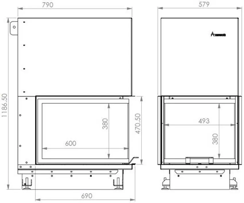 Печь-камин A-caminetti Crystal 3D (Black) - 3