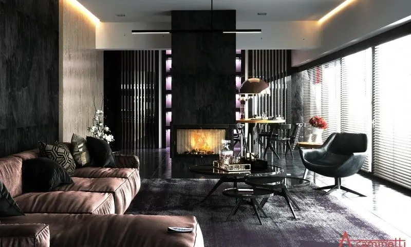 Печь-камин A-caminetti Crystal 80 Max (Black) - 3