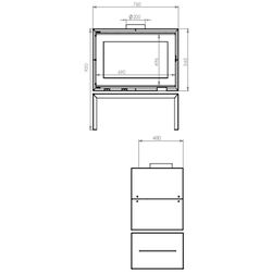 Печь-камин A-caminetti Panorama 75 (Black) Thumb