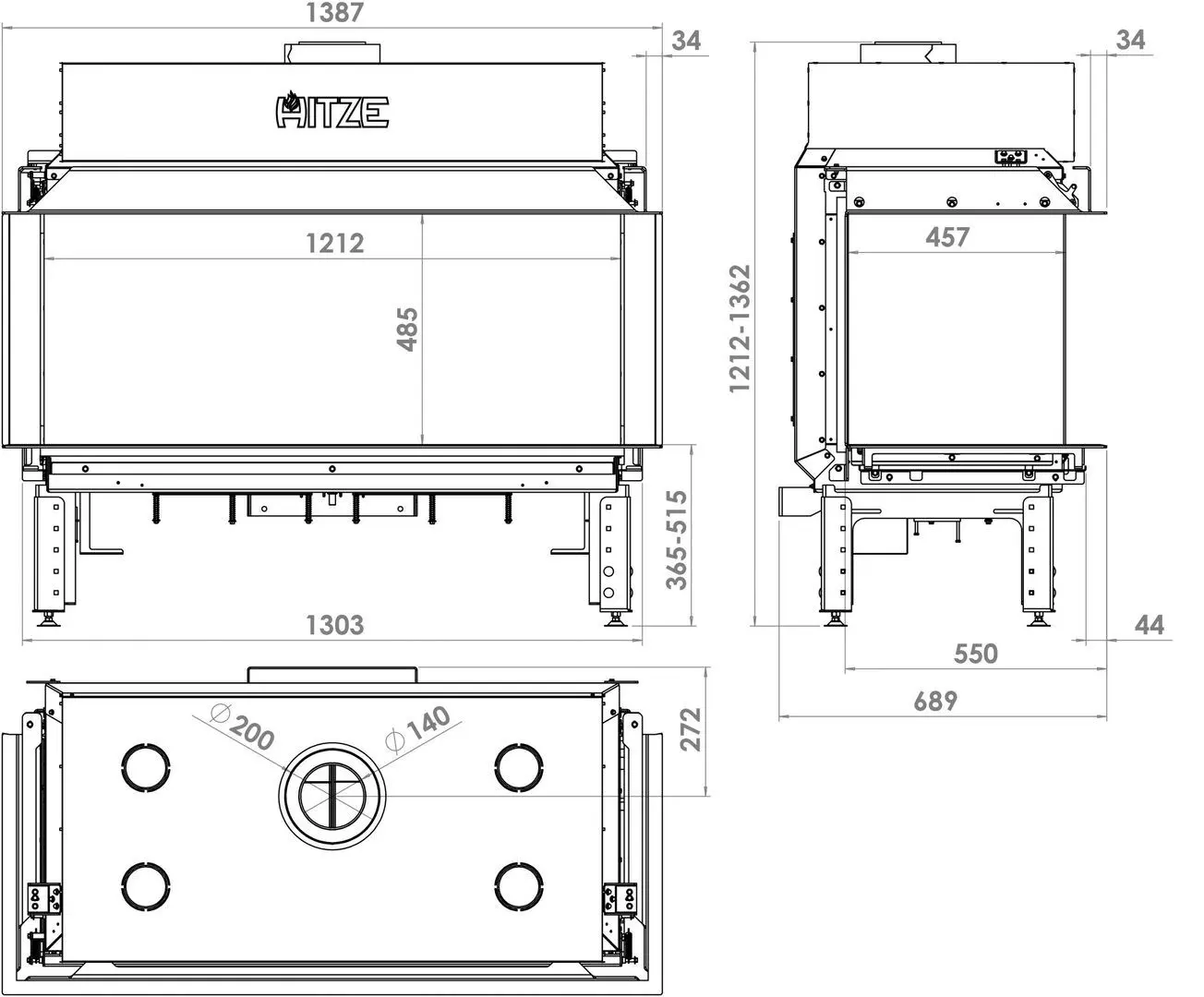 Газовый камин Hitze Calma 120TC (Graphite) - 4