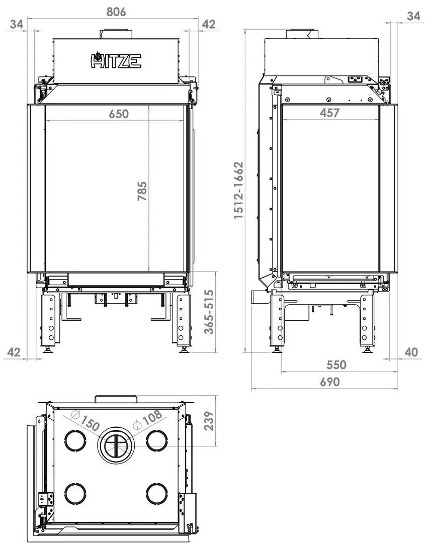 Газовый камин Hitze Calma 65L (Graphite) - 3