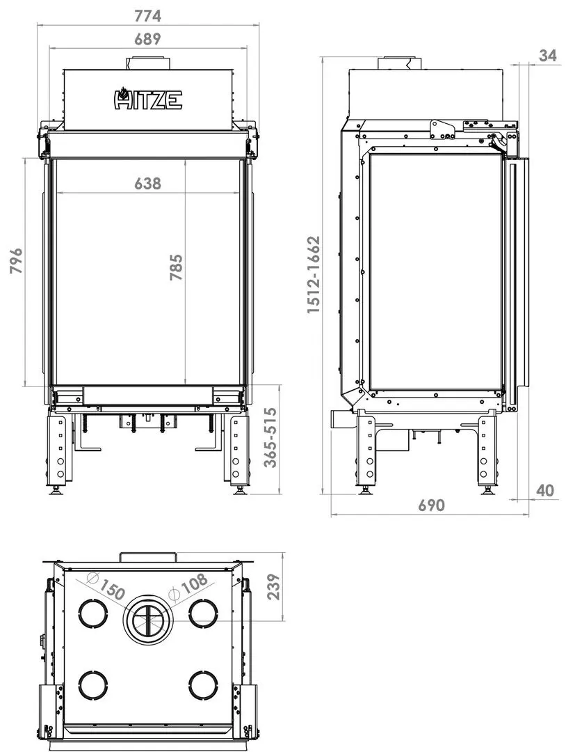Газовый камин Hitze Calma 65S (Graphite) - 3