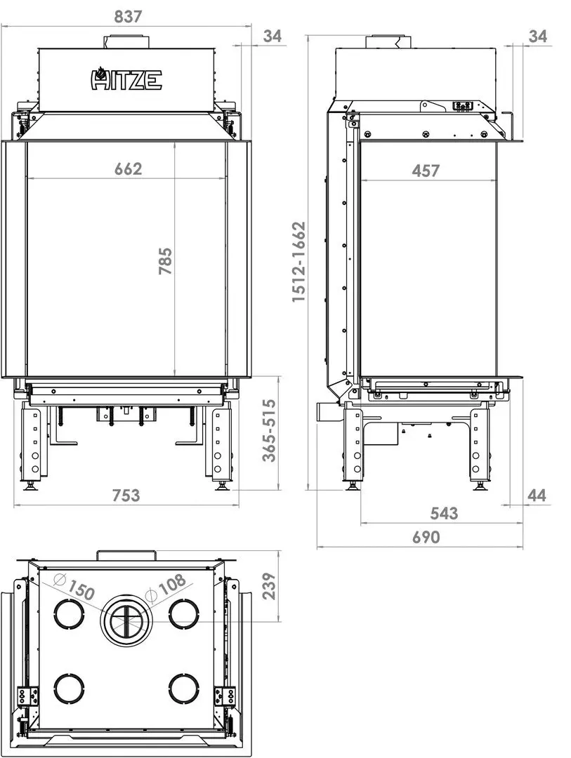 Газовый камин Hitze Calma 65TC (Graphite) - 4