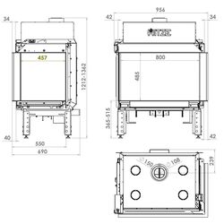 Semineu pe gaz Hitze Calma 80R (Graphite) Thumb