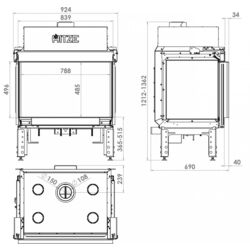 Газовый камин Hitze Calma 80S (Graphite) Thumb
