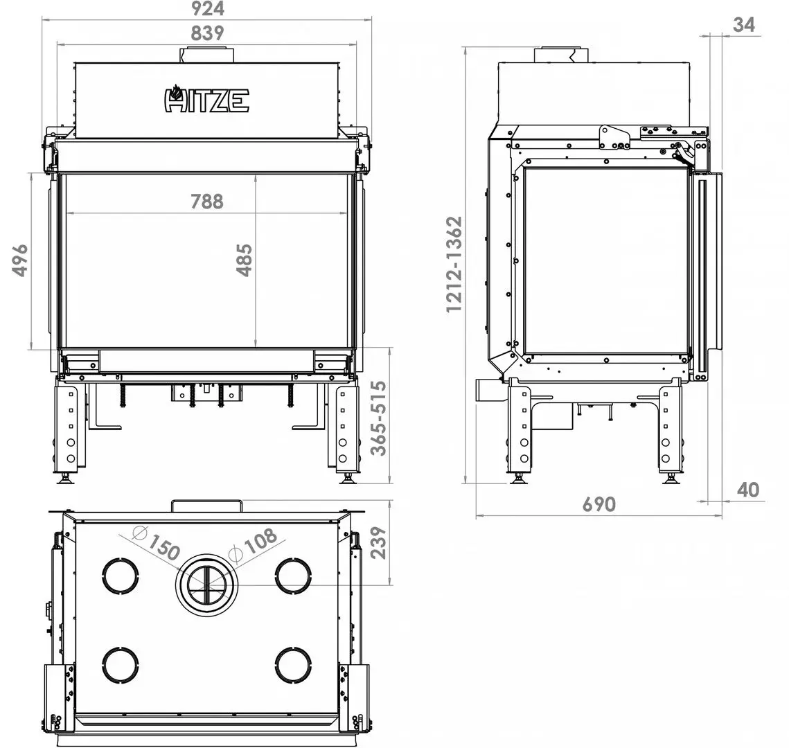 Газовый камин Hitze Calma 80S (Graphite) - 3