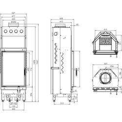 Focar semineu Hitze Albero AL14S.V-D (Black) Thumb