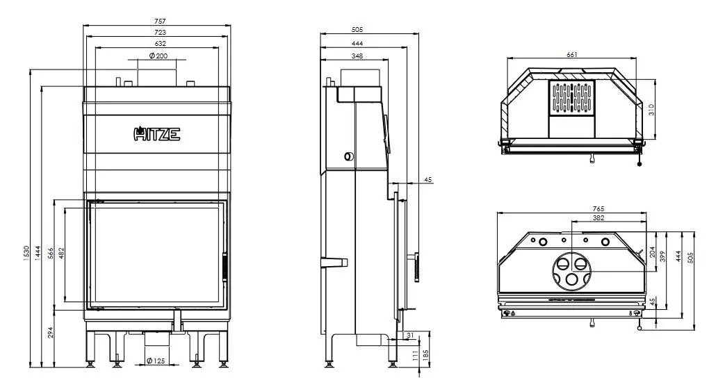 Каминная топка Hitze Albero Aquasystem ALAQS68x53.S-D (Black) - 6