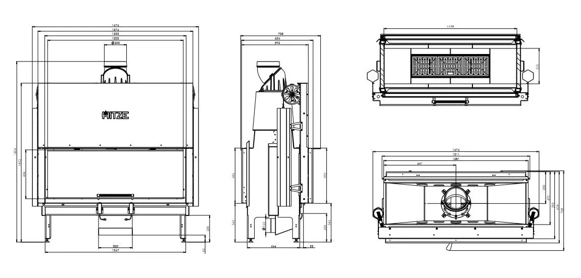 Каминная топка Hitze Ardente Duo ARD120x43.DGS (Black/Silver) - 5