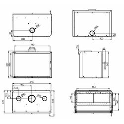 Каминная топка Hitze Cubo 800 (Black) Thumb