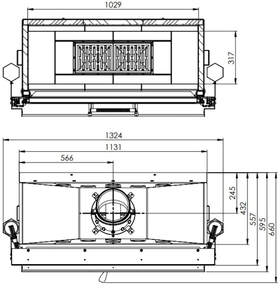 Каминная топка Hitze Duo ARD105x43.G (Black/Silver) - 6