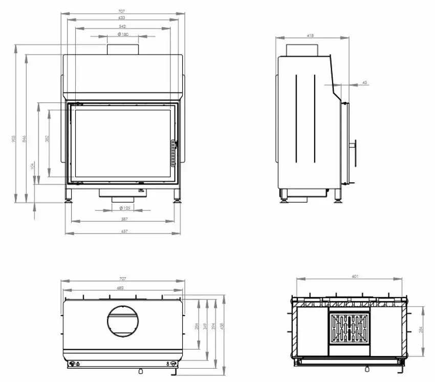 Каминная топка Hitze STMA59X43.S (Black) - 4