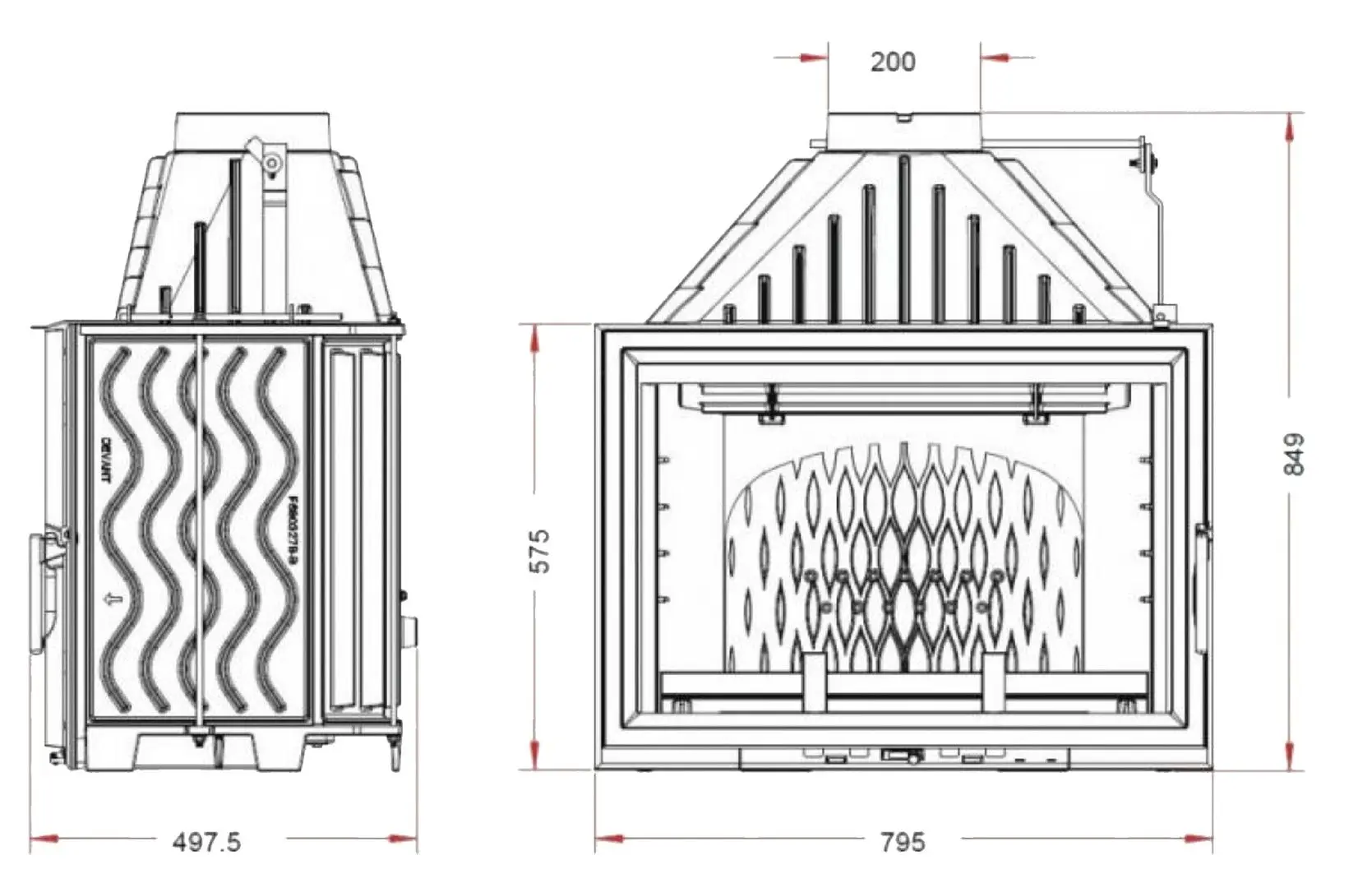 Каминная топка Invicta Grande Vision 800 (Black) - 2