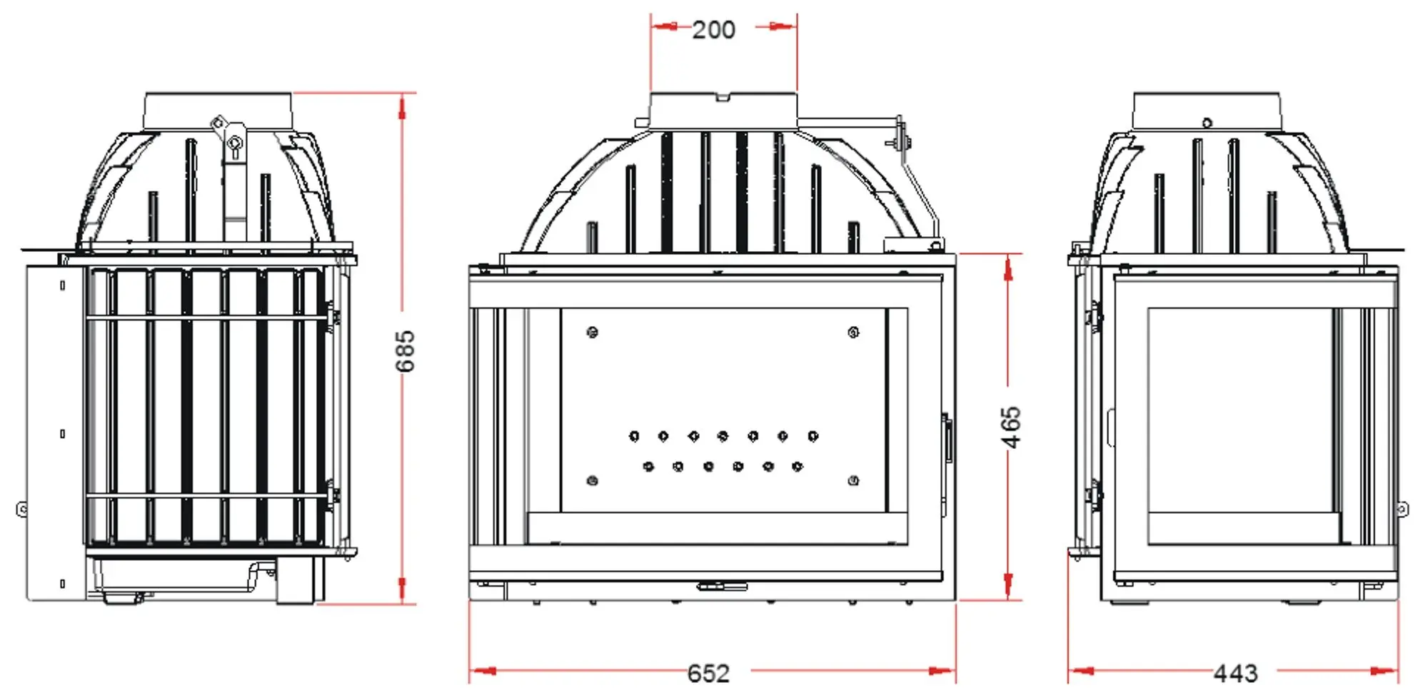 Semineu Invicta Left Glass Corner (Grey)