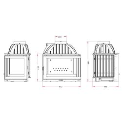 Каминная топка Invicta Right Glass Corner (Grey) Thumb