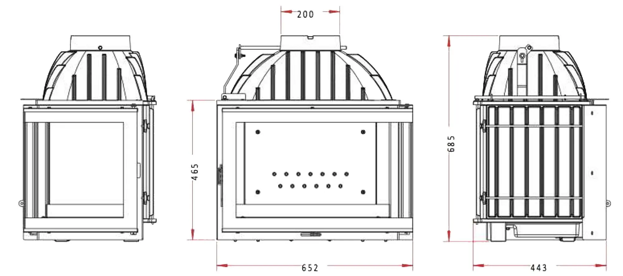 Каминная топка Invicta Right Glass Corner (Grey) - 2